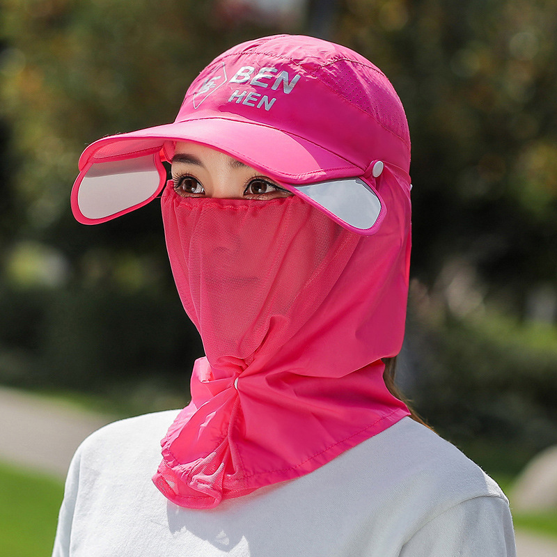 Summer Sun Protection Hat Cover Face Neck Female against Wind and Sand Mask Anti Mosquito Anti-Catkin Veil Cover Full Face Sun Hat