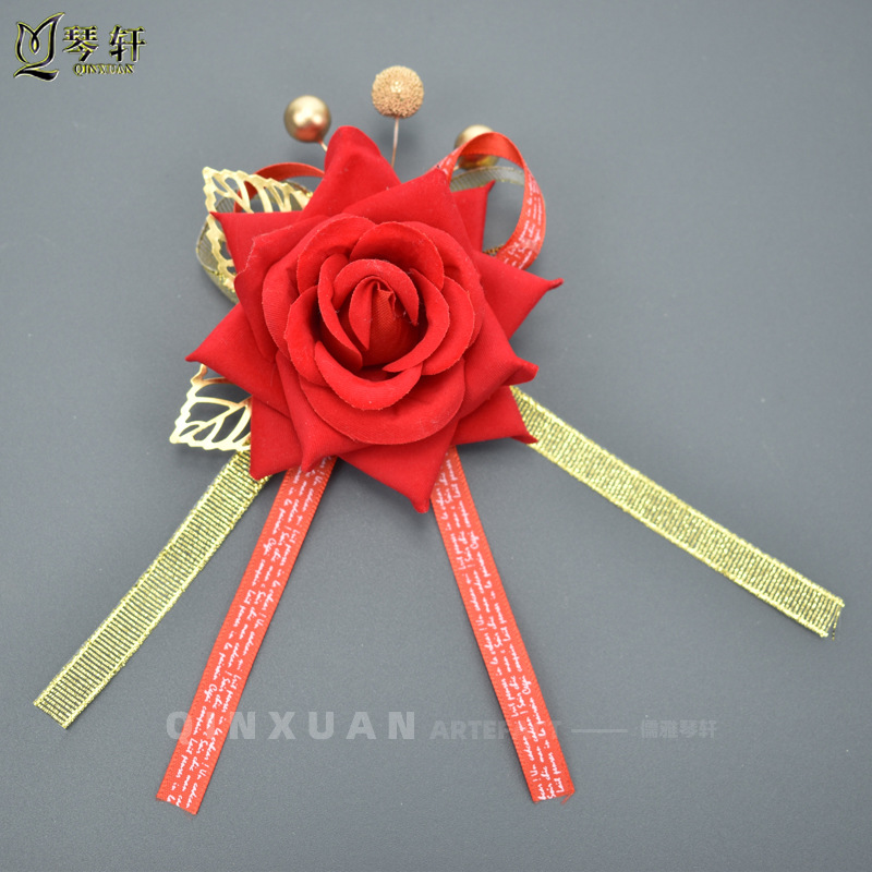 Wedding Corsage Wedding Bridegroom Bride Groomsman and Bridesmaid Full Set Boutonniere High-End Wedding Supplies Corsage Chinese Style