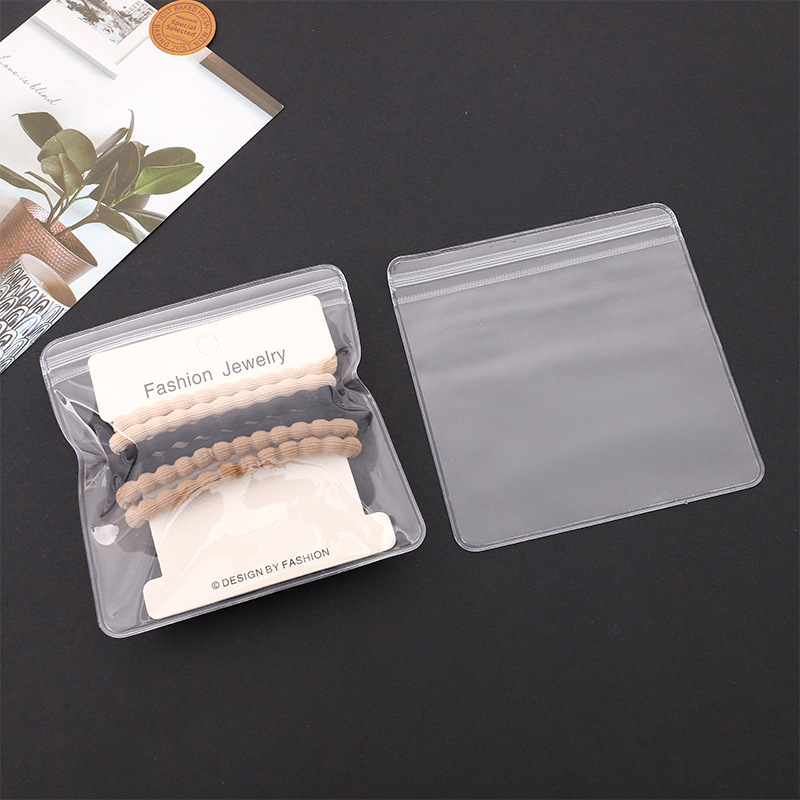 In Stock Wholesale Thick Transparent Jewelry Bag Collectables-Autograph Bracelet Jewelry Storage Ziplock Bag PVC High Permeability Envelope Bag