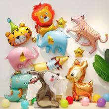 61儿童节主题派对布置宝宝生日装饰卡通动物气球拍照长颈鹿大象