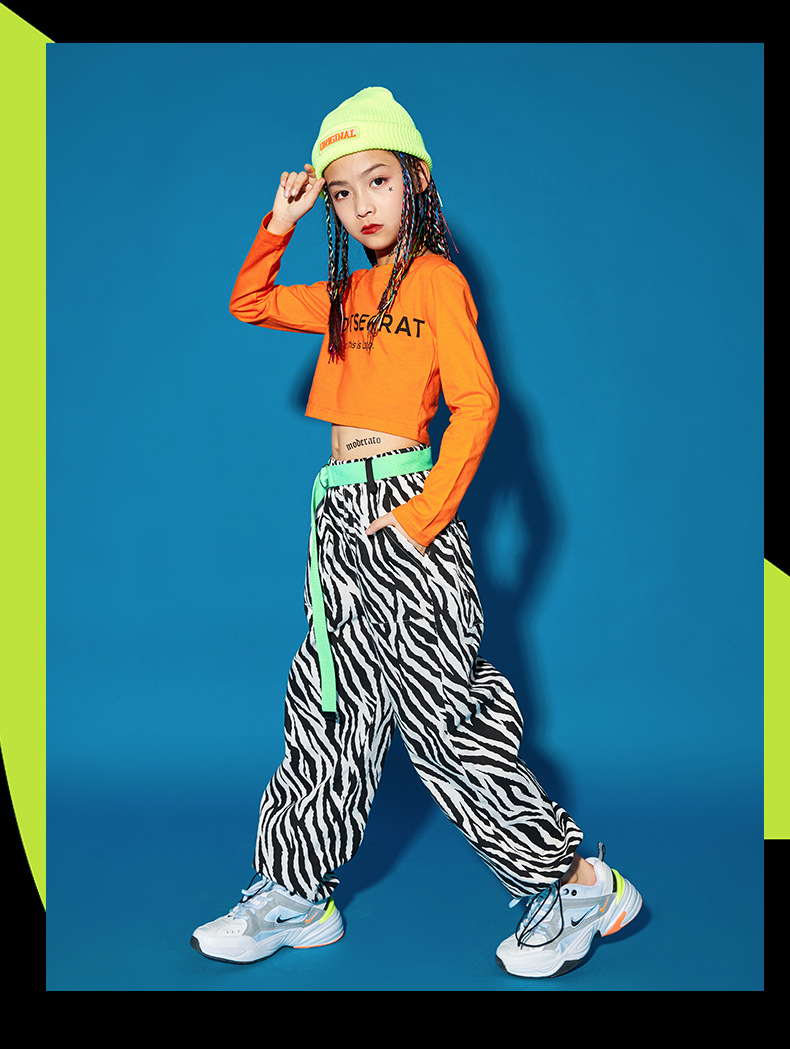 街舞儿童潮服hiphop嘻哈套装少儿走秀演出服童装女童爵士舞服装