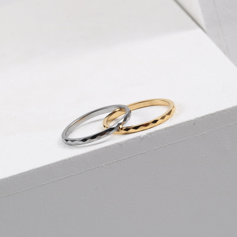 tungsten ring钨钢戒指多层菱形 很细的多层 新工艺 很闪电镀金