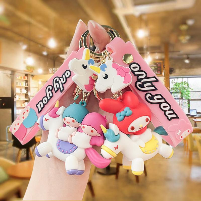 Cartoon Unicorn Sanrio Keychain Cute Melody Women's Bag Car Bag Keychain Pendant Small Gift Wholesale