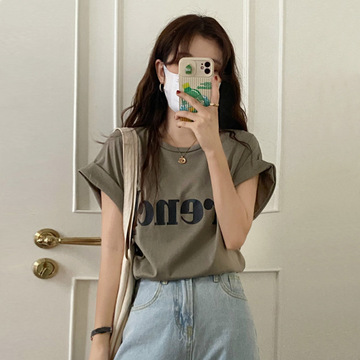 美式复古短袖t恤女夏季2024新款网红设计感小众宽松别致上衣ins潮
