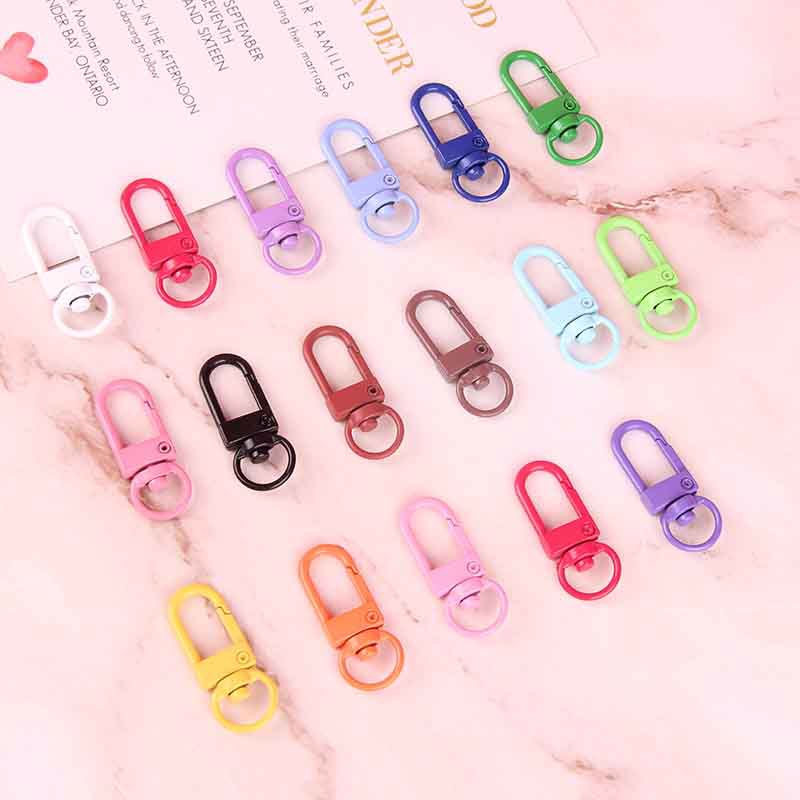 Spot Baking Paint for Metal Color Snap Hook Zinc Alloy Key Ring Shrimp Buckle 8-Word Buckle Spray Paint 3 Points Small Door Latch Pendant