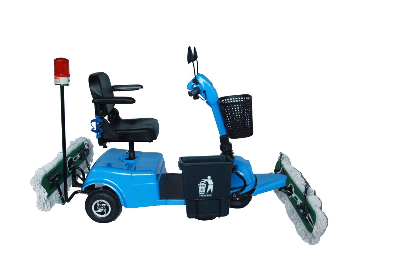 三轮电动尘推车工厂车间环氧地坪驾驶式拖地机地库洗地机尘推保洁