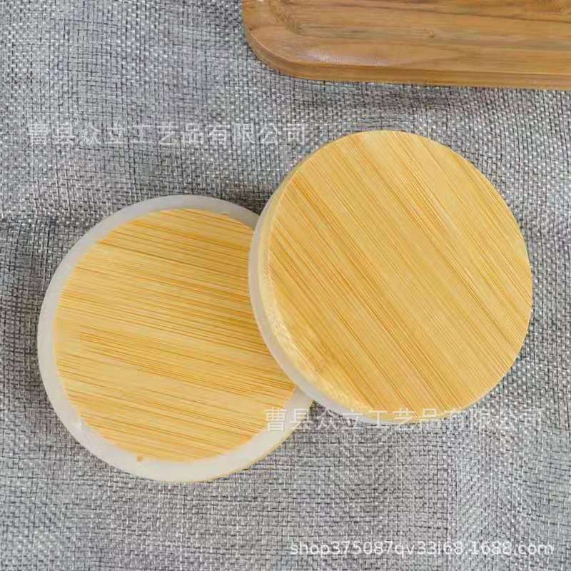 Bamboo and Wood Cup Lid Bottle Cap Manufacturers Produce Various Sizes of Tea Cans Storage Cans Bamboo Wood Cover Seasoning Containers Wooden Lid