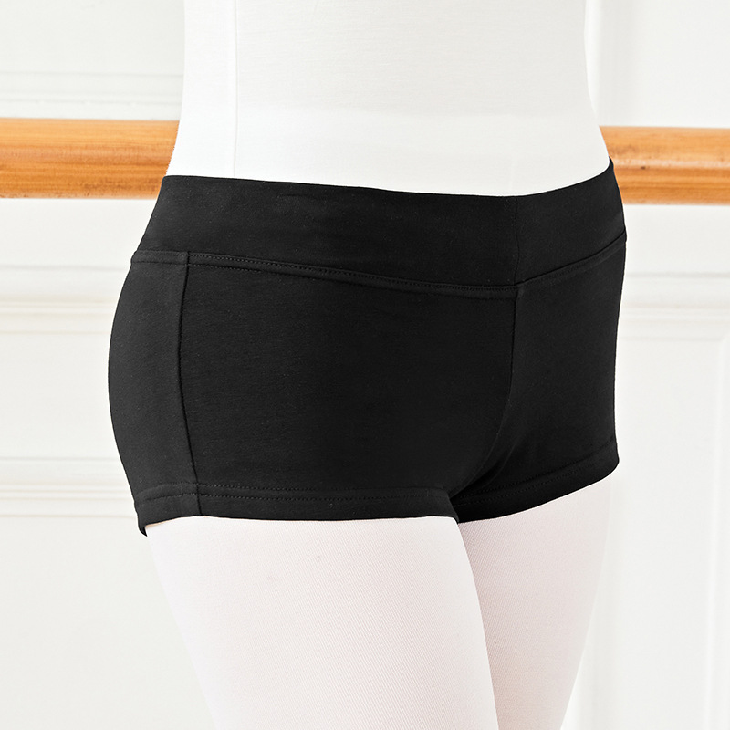 舞者之歌 女练功平角裤成人一分裤儿童舞蹈练功服装黑色芭蕾舞裤