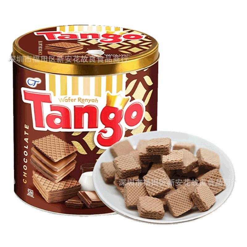 进口零食 批发印尼tango威化饼干探戈咔咔脆巧克力夹心饼干290g