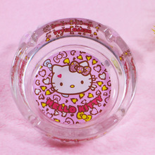烟灰缸可爱少女ins风个性潮流创意哈喽kitty玻璃卡通烟缸豹纹礼物