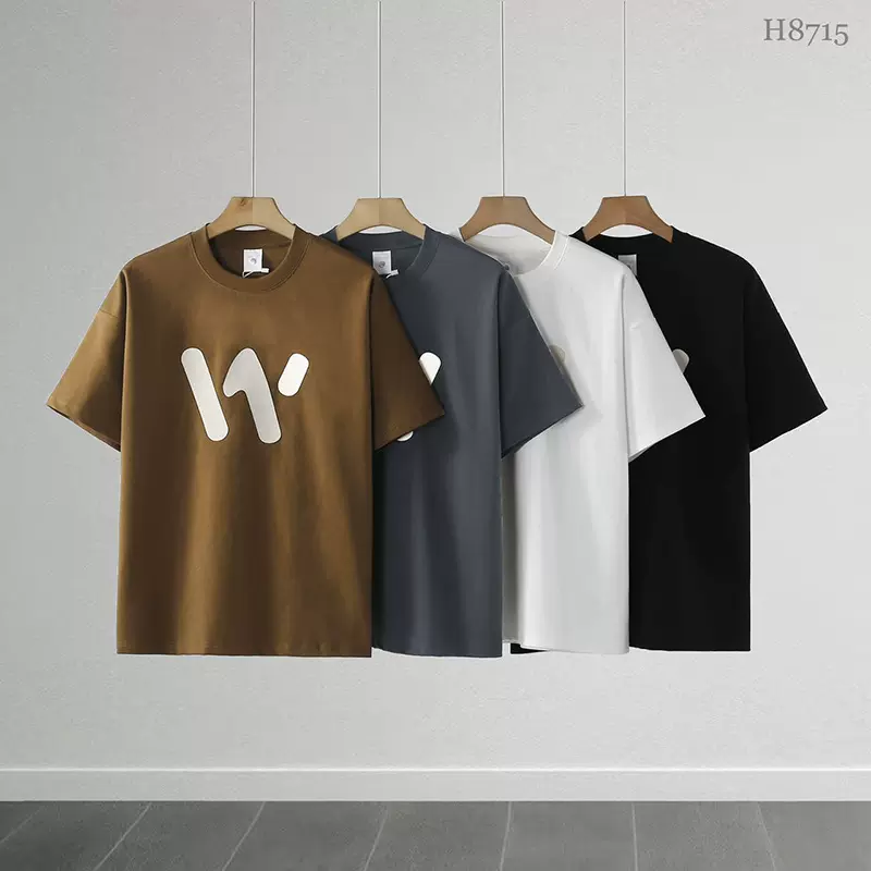 鑫洁针织丨工厂定制男女T恤印花落肩短袖 个性定做重磅全绵打底衫