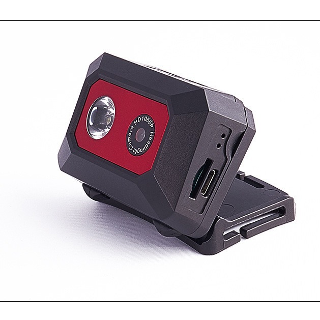 头戴式户外运动相机夜视摄像机内置电池带照明灯探险工作记录仪