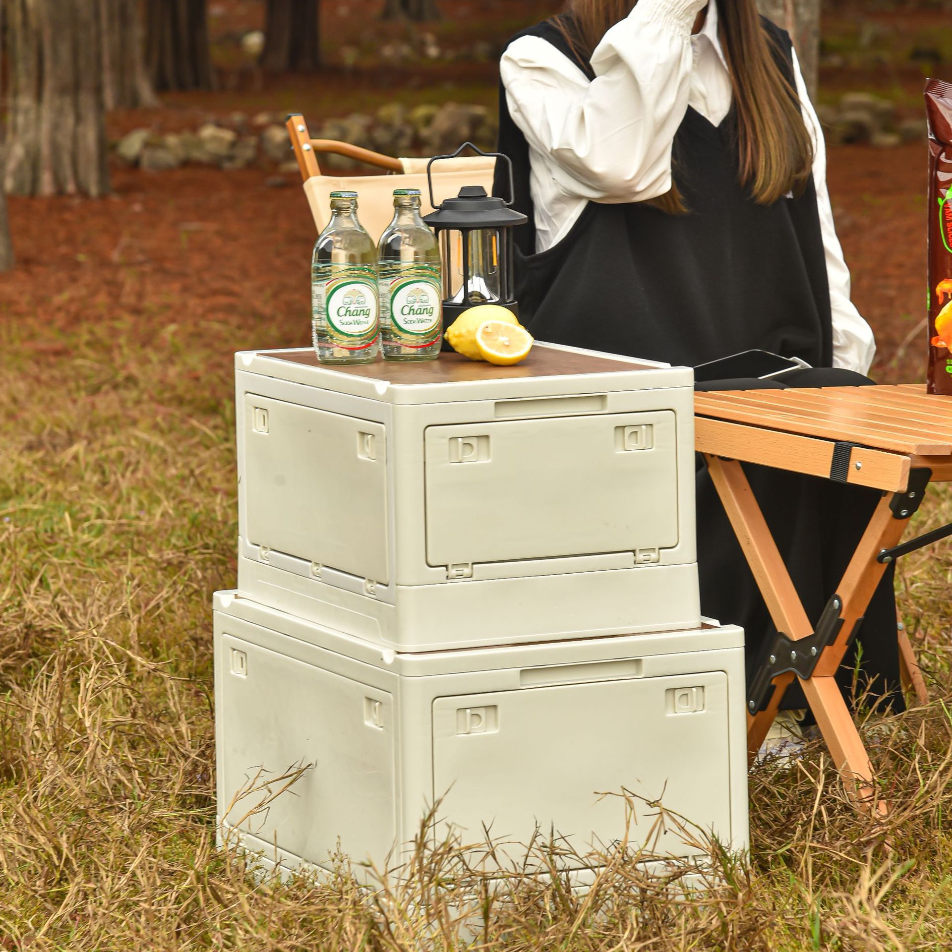 折叠收纳箱户外野餐露营整理箱车载折叠箱家用大容量置储物箱子