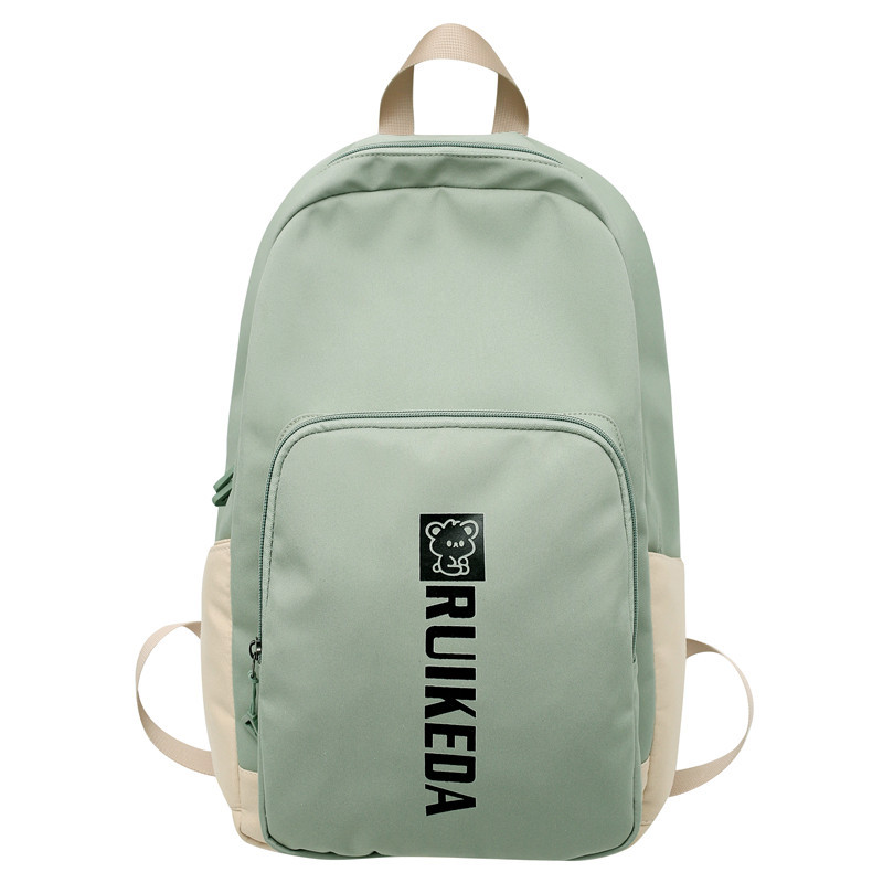 2023 New Casual Fashion Trend Backpack Wholesale Large Capacity Solid Color Letter Backpack Middle School Student Schoolbag