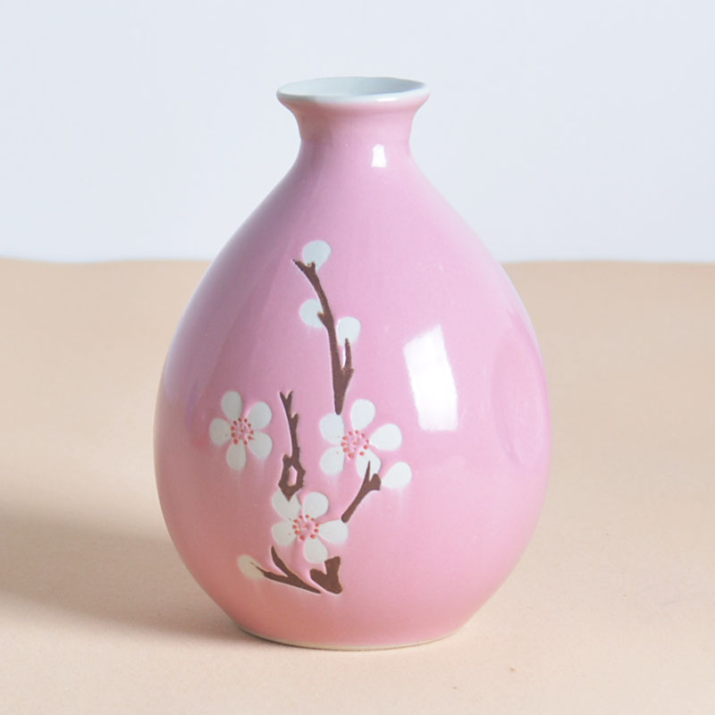 宜兴陶瓷手绘手彩烤花彩釉酒瓶日式和风女士果酒喜宴窖藏密封酒罐