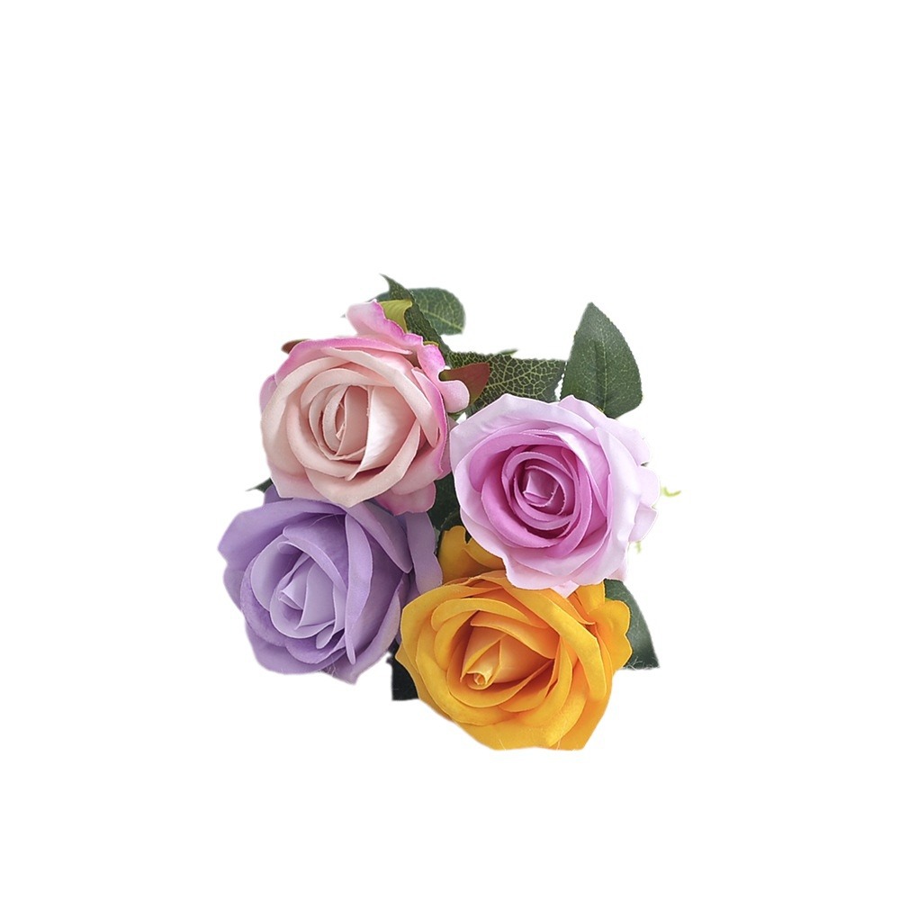 Artificial Rose Single Touch Flannel Rose Home Wedding Decoration Valentine's Day Artificial Flower Holding Fake Flower