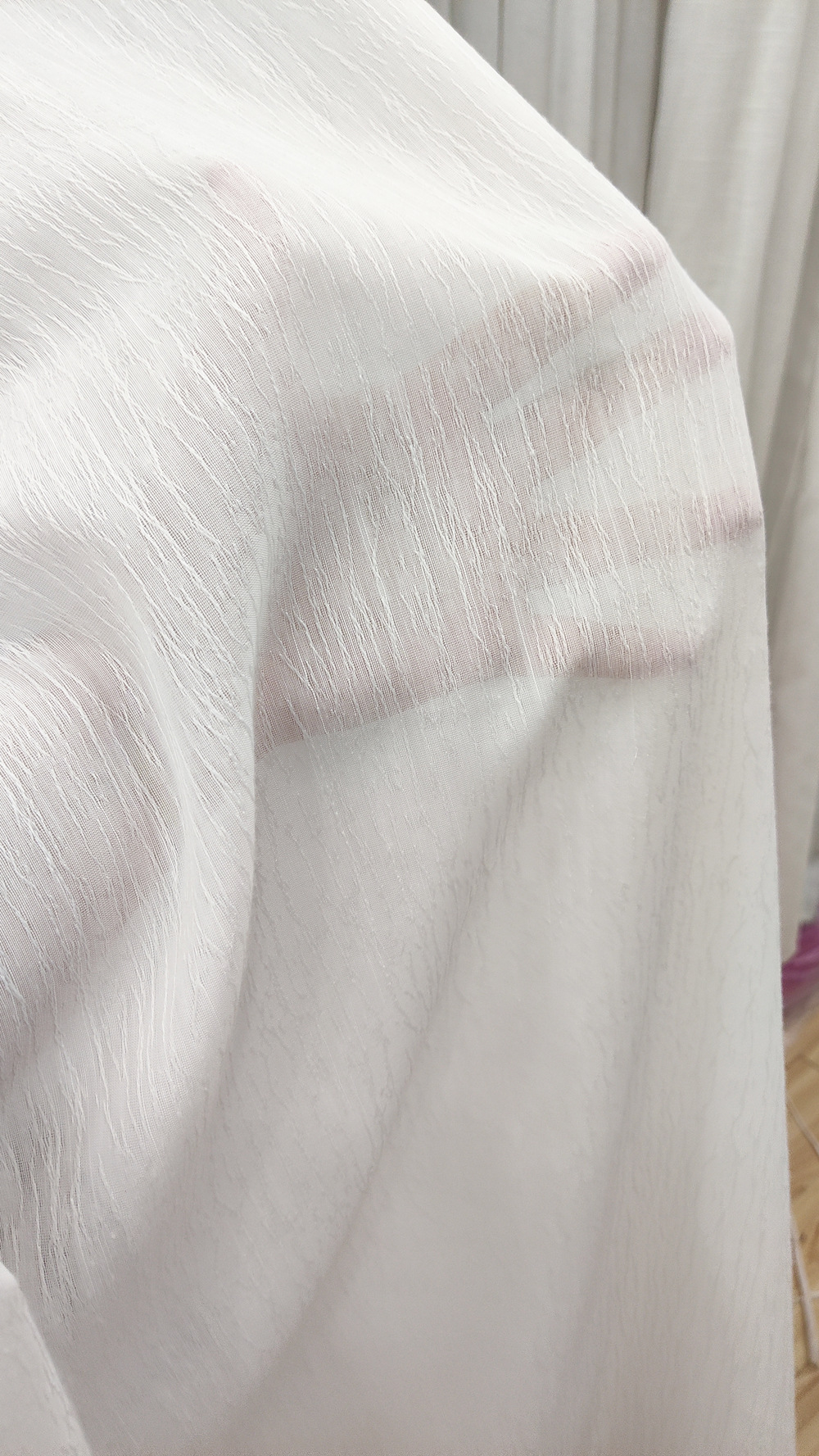 透光不透人天丝绒雪纺纱 白色棉麻窗纱 纯色鱼骨纱 薄纱窗帘成品