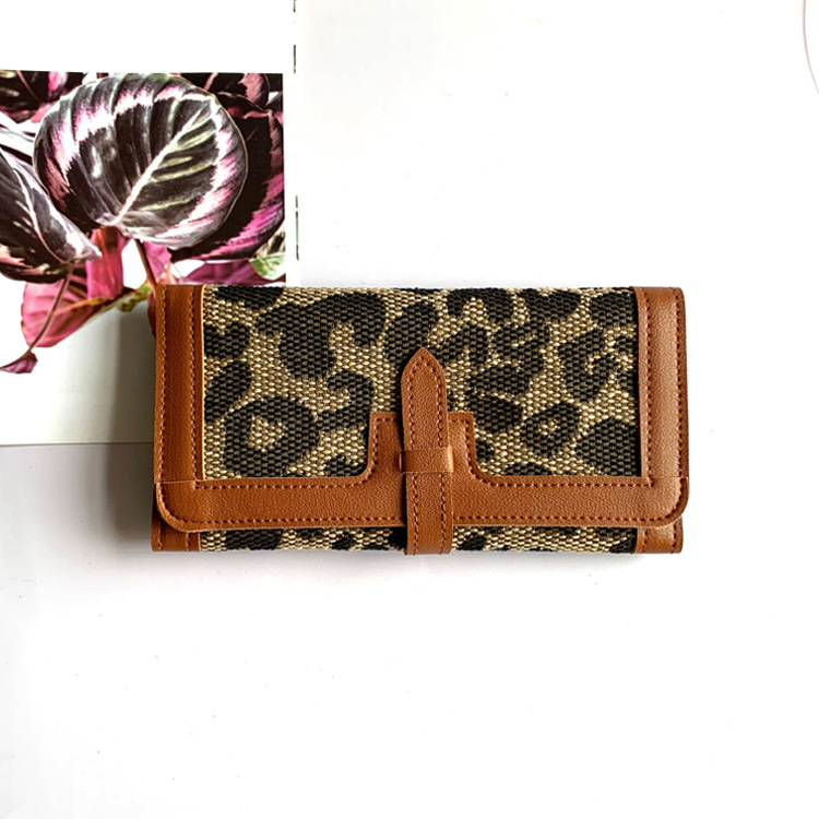 Cross-Border New Arrival Fashion Long Wallet Multiple Card Slots Pull-Belt Wallet Embroidered Creative Simple Clutch Card Holder
