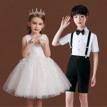 六一儿童合唱服演出服白色公主裙蓬蓬裙幼儿园时尚表演毕业礼服装