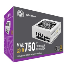 酷冷至尊MWE Gold V2 750W白色金牌全模组台式机电脑电源额定750W