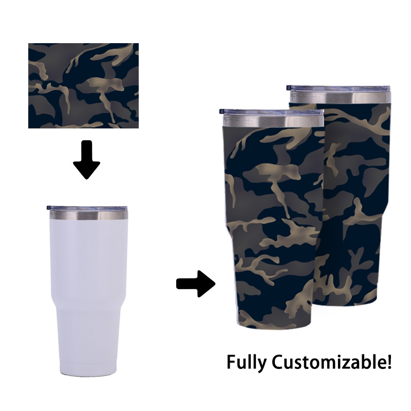 Making 30Oz Stainless Steel Large Ice Cup 5D Full Printing DIY Coffee Portable Cup Thermos Cup Car Portable Water Cup