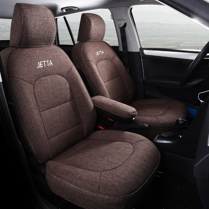新款专车专用适用于大众捷达亚麻汽车坐垫四季透气耐磨座垫座椅套