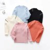 cream Solid T-shirts Socket Vertical stripe sweater girl Long sleeve keep warm fashion Feifei sleeve design jacket