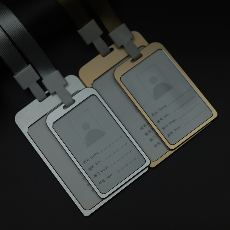 铝合金工号牌公司员工工牌定制金属胸牌胸卡挂工作证制作定做吊绳