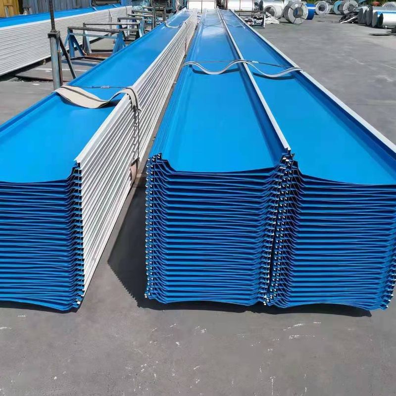 厂家定做 屋脊瓦扣条板 菱形压花绿色波浪瓦 加厚彩钢瓦屋顶