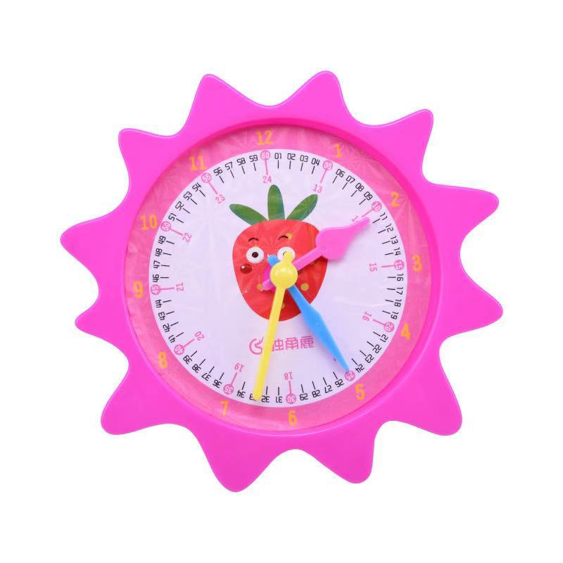 独角鹿文具钟点学习器dj01-9606太阳花11*11cm科教教具教学时钟