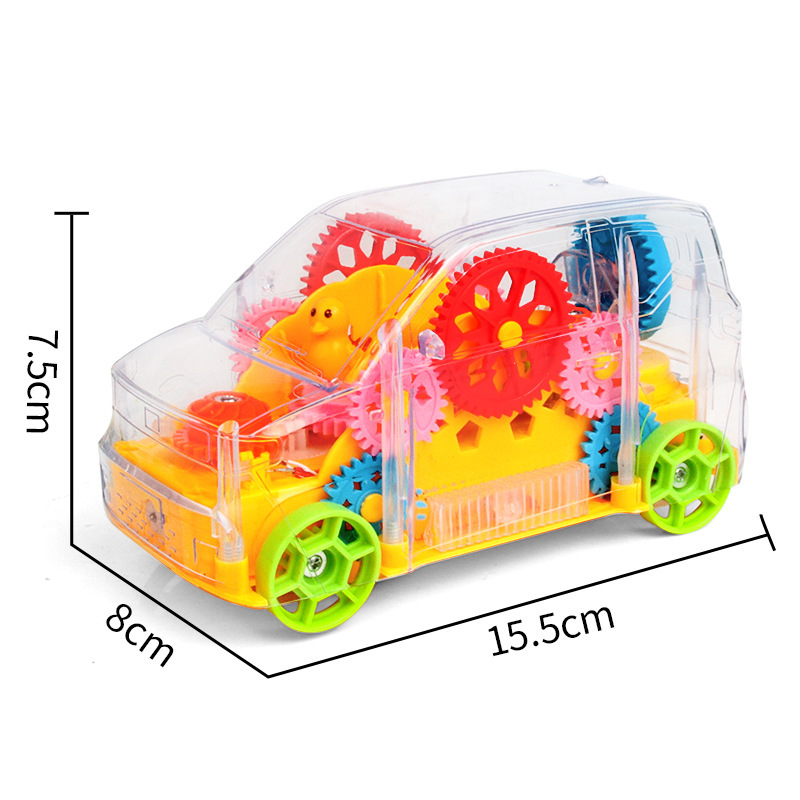 New Children's Electric Universal Transparent Gear Aircraft Colorful Light Music Electric Aircraft Car Toy