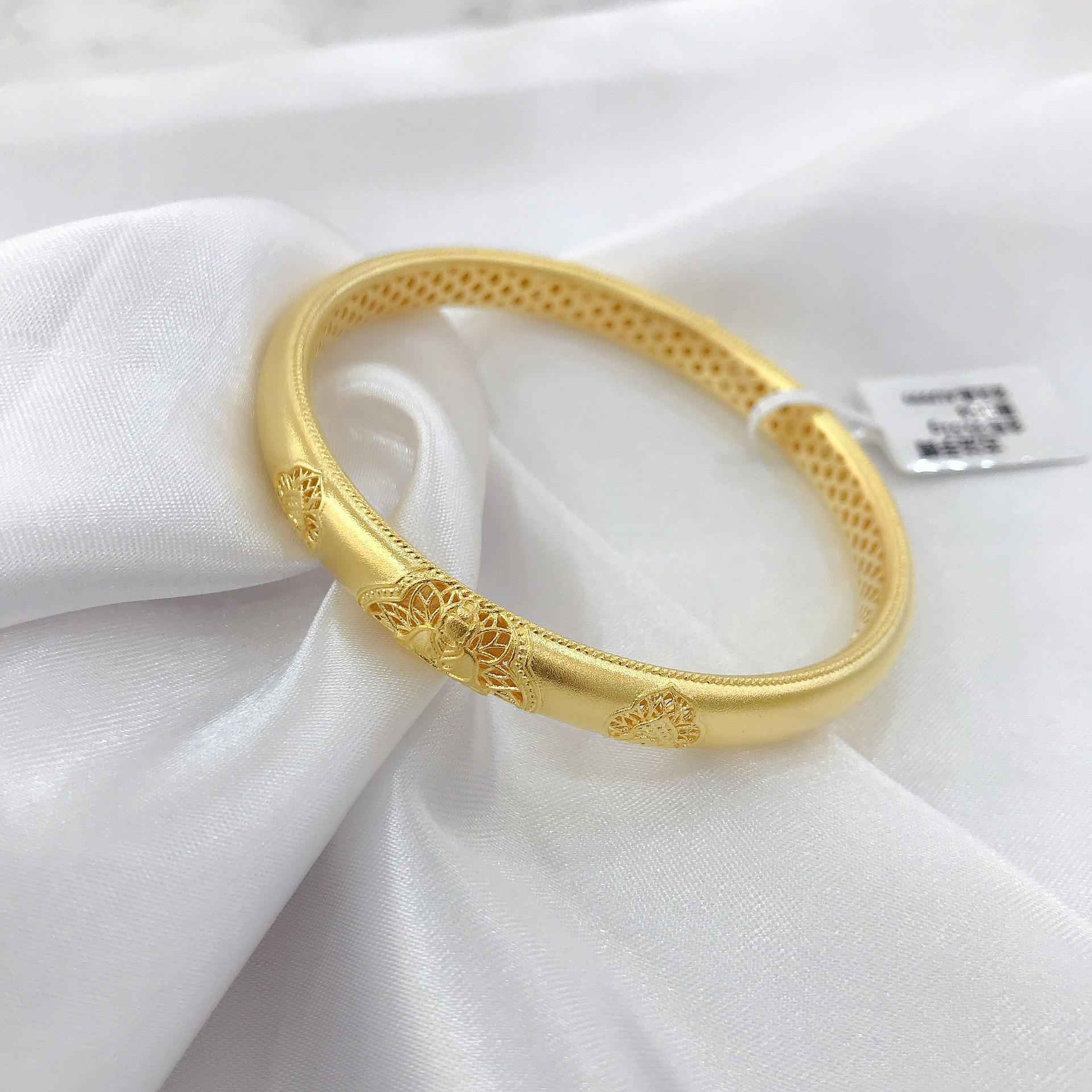 足金999精品祥云素圈黄金手镯送家人朋友一件代发厂家直销