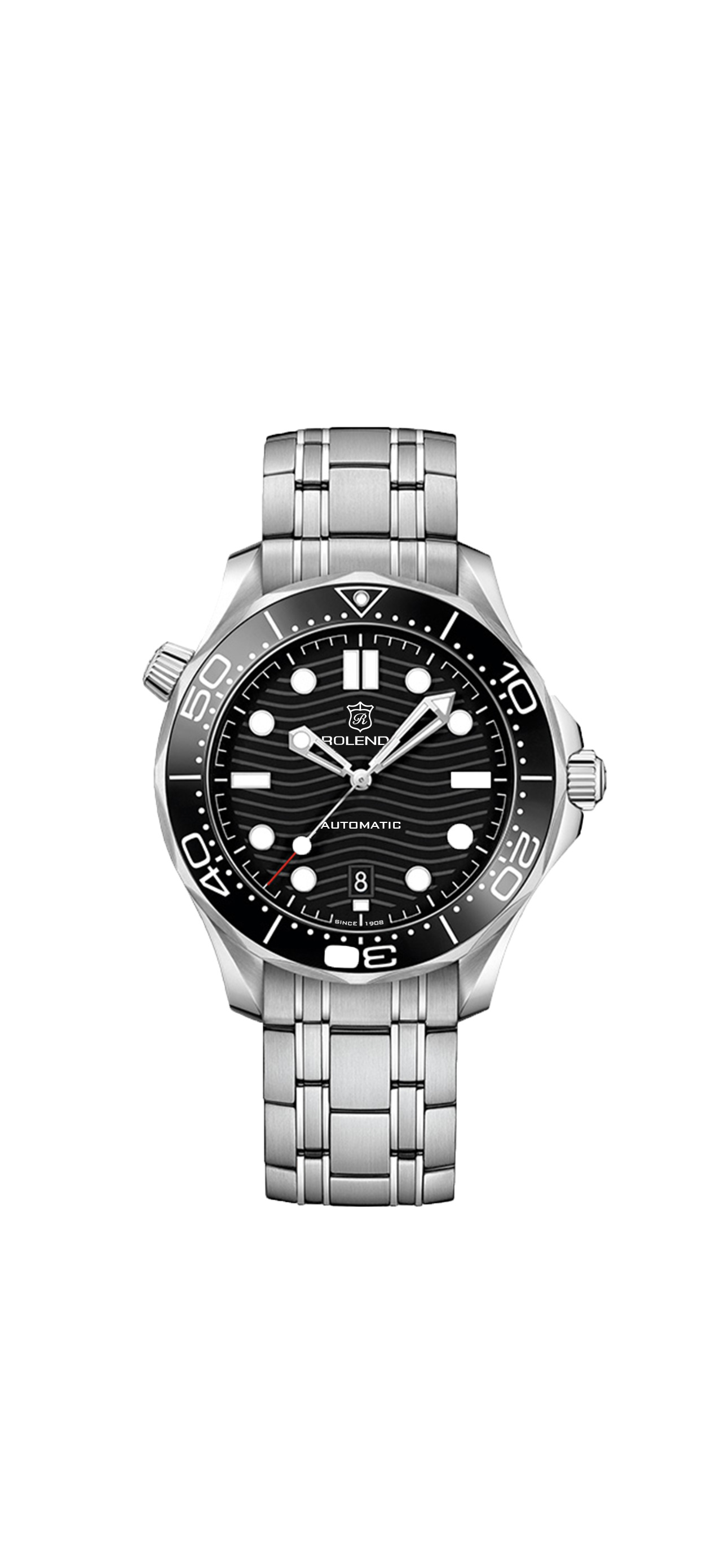 罗兰度rolendo 男士海马系列时尚运动300m潜水夜光机械腕表
