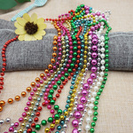 彩色塑料连线珠链圆珠链子手工制作服装辅料圣诞节庆用品装饰链条