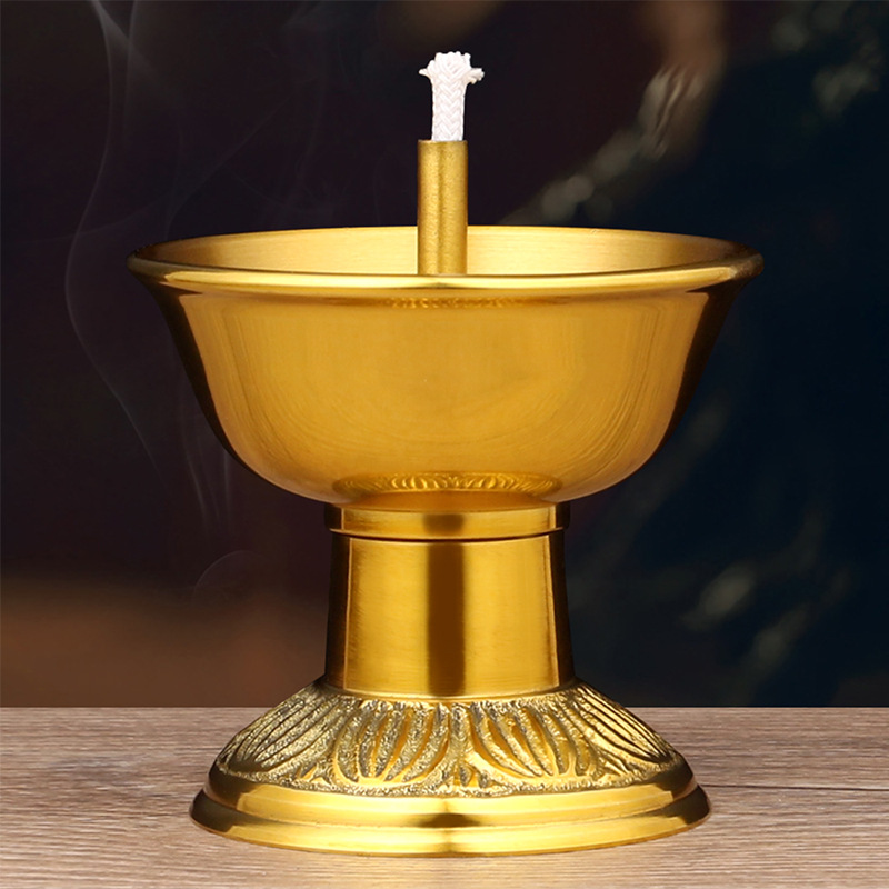 黄铜液体酥油油灯盏供佛油灯佛灯长明灯酥油灯底座佛前苏油灯跨境