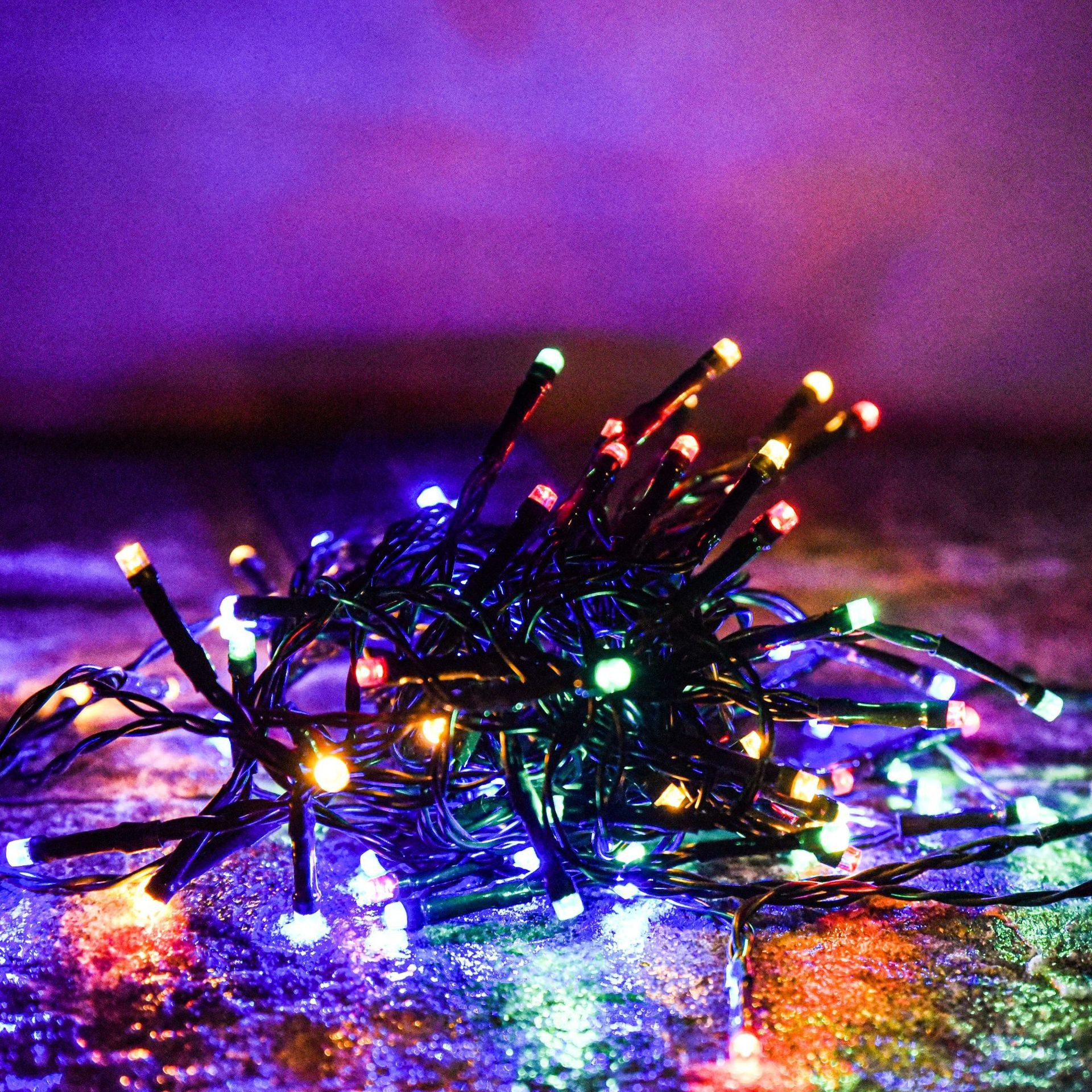 Led Lighting Chain Wholesale Christmas Atmosphere Colored Lights Copper Wire Light Outdoor Flashing Light Outdoor Waterproof Solar-Powered String Lights Lighting Chain