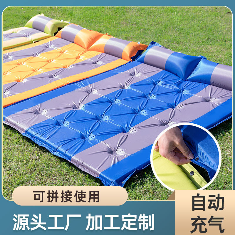 automatic inflatable mattress outdoor tent sleeping mat airbed plus thick and wide outdoor camping moisture proof pad 3-4 double