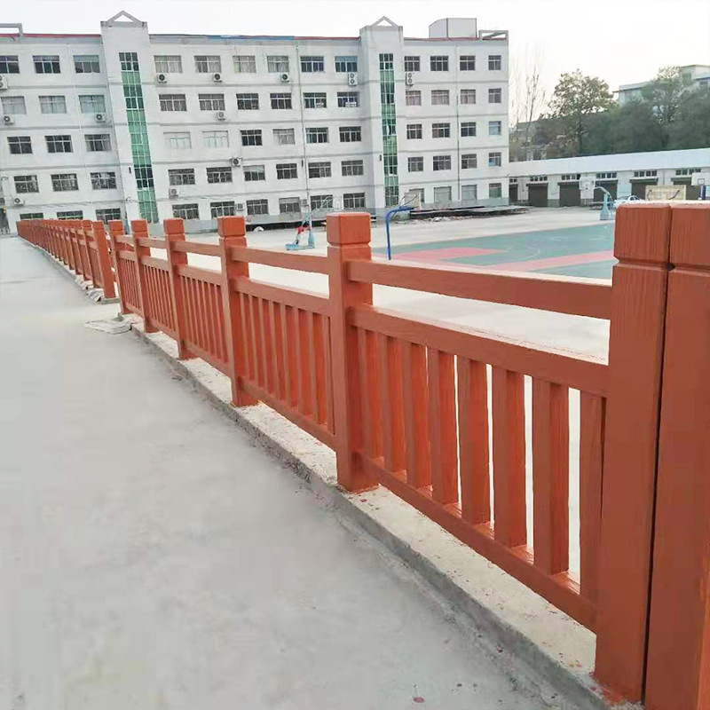 水泥仿木防护栏星慧明河道混凝土栏杆公园仿石栅栏市政景区围栏