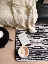 6B76黑白风时尚轻奢玛吉拉兔毛地毯超柔卧室床边毯客厅茶几毯毛毯