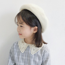 秋冬新款羊毛呢儿童贝雷帽甜美可爱文艺南瓜帽韩版保暖复古ins风