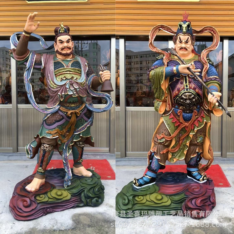 彩绘十二药叉神将佛像雕塑铸铜药师佛十二愿王十二生肖寺庙摆件