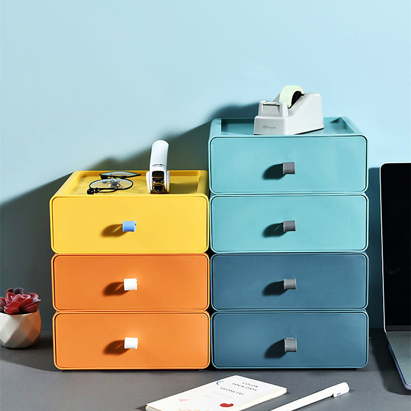 color desktop storage box plastic drawer layered storage with handle storage box drawer cosmetic storage