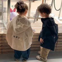 韩国儿童外套男童春秋新款连帽女童装秋季长袖上衣宝宝风衣服