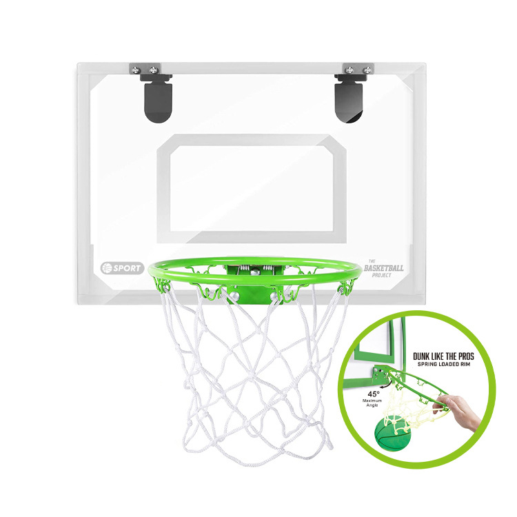 跨境悬挂式夜光篮球框 透明免打孔室内篮球框儿童 扣篮透明篮球板