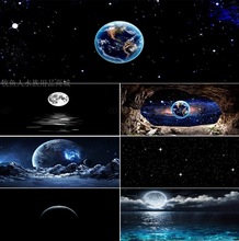 鱼缸背景纸星球星空地球鱼缸高清图3d立体鱼缸贴纸水族箱背景贴纸