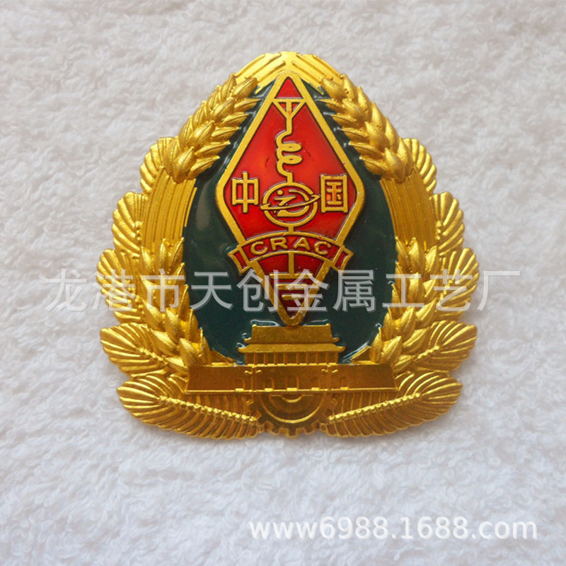 五角星麦穗帽徽 唛头织唛臂章印度金胸章红色旅游旗标高帽子帽徽