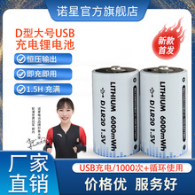 诺星D型1号充电电池 USB接口数据线快充热水器燃气灶电池定制电池