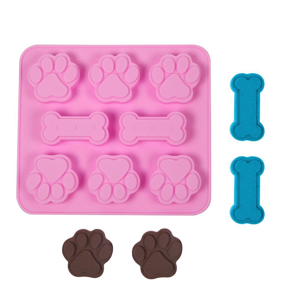 6-Piece Cat's Paw Bones 78 Chocolate Cookie Cutter Cake Mold Ice Cream Candy Silicone Mold