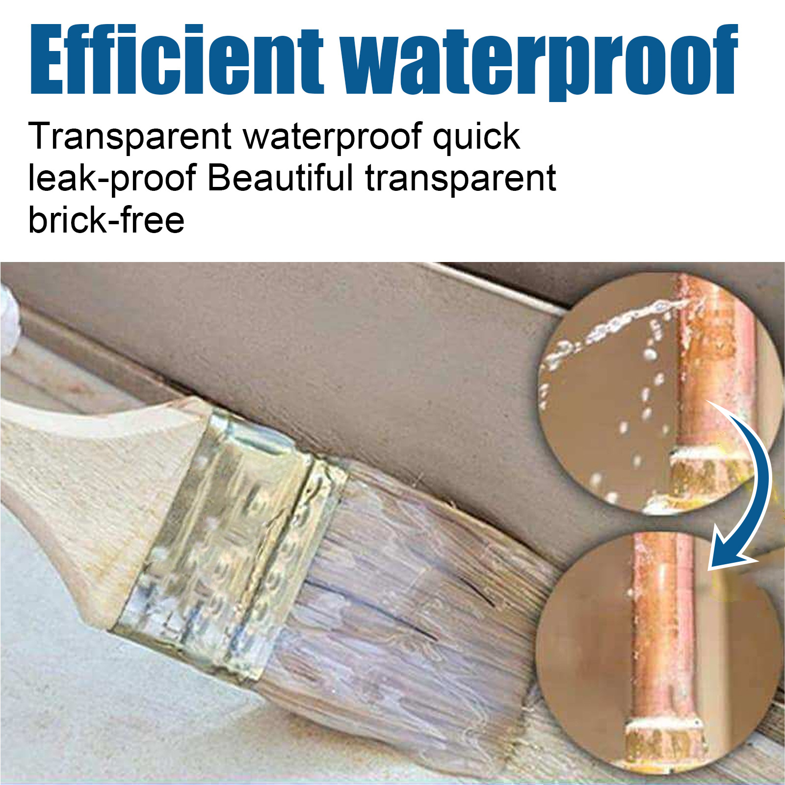 Jue-Fish Transparent Waterproof Adhesive Transparent Waterproof Coating Bathroom Balcony Anti-Smashing Brick Roof Leak-Proof Adhesive
