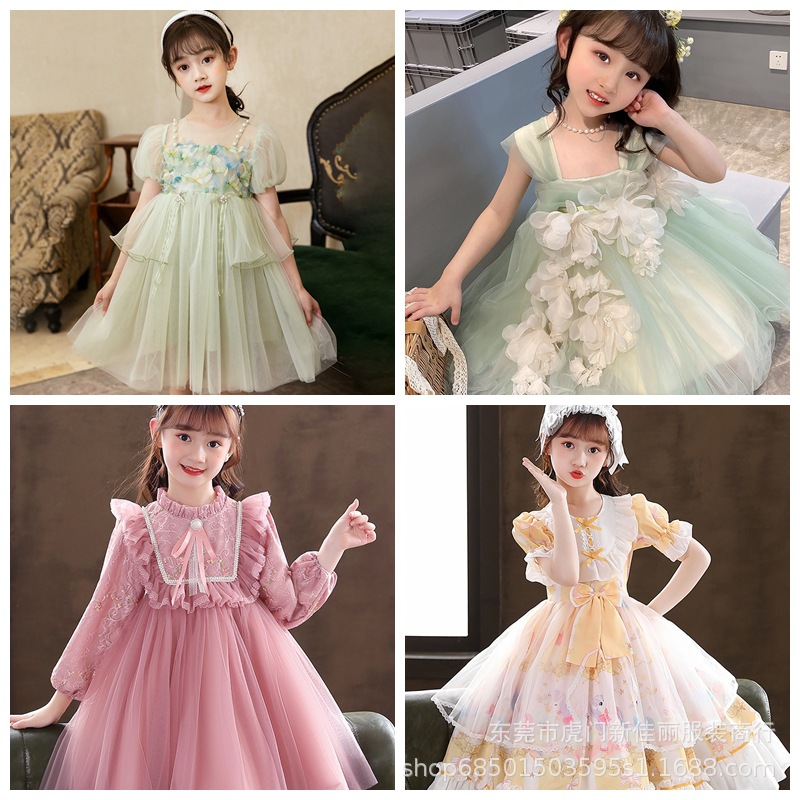 girl‘s dress summer 2023 new western style fashion mesh princess pettiskirt women‘s dress foreign trade wholesale supply